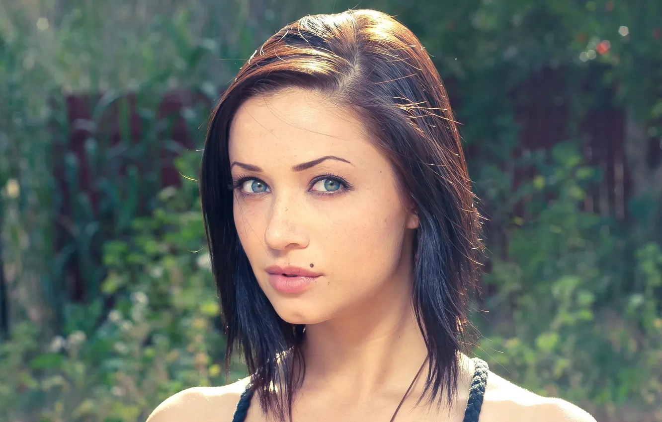 Фото обои Девушка, красивая, голубые глаза, Sierra Love