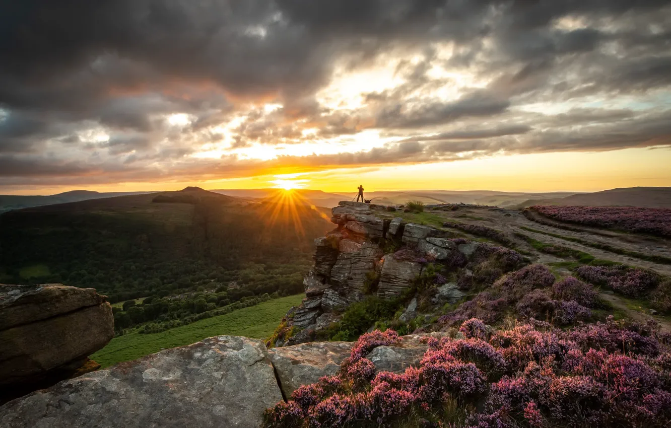 Фото обои природа, человек, Bamford Edge