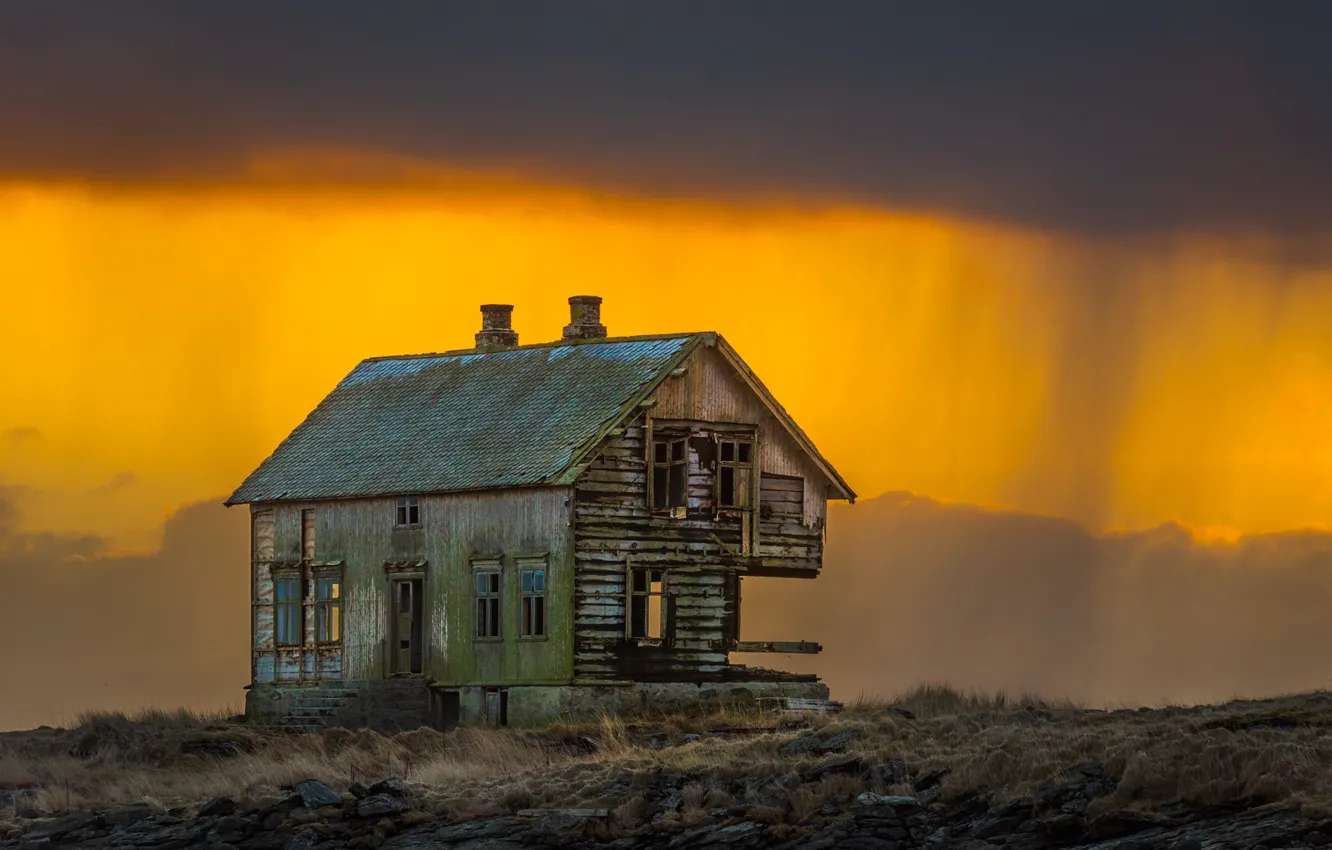 Фото обои Норвегия, заброшенный дом, Norway, Nordland, Klakken, Toralf-house