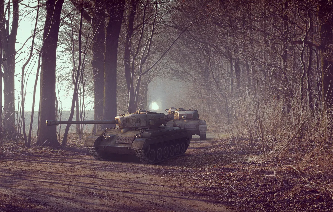 Фото обои дорога, деревья, аллея, танки, военная техника, средний танк, Т32