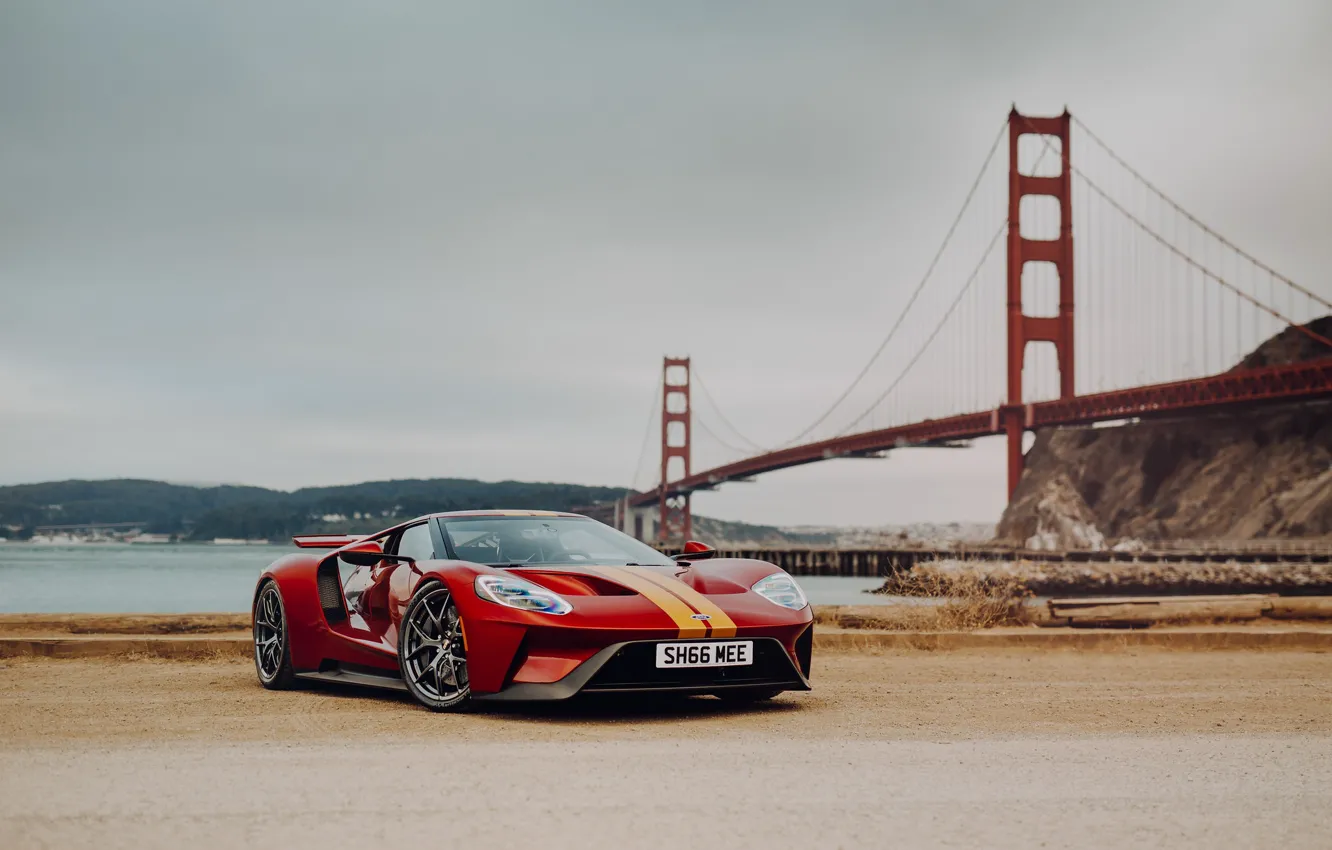 Фото обои мост, Ford GT, спорткар