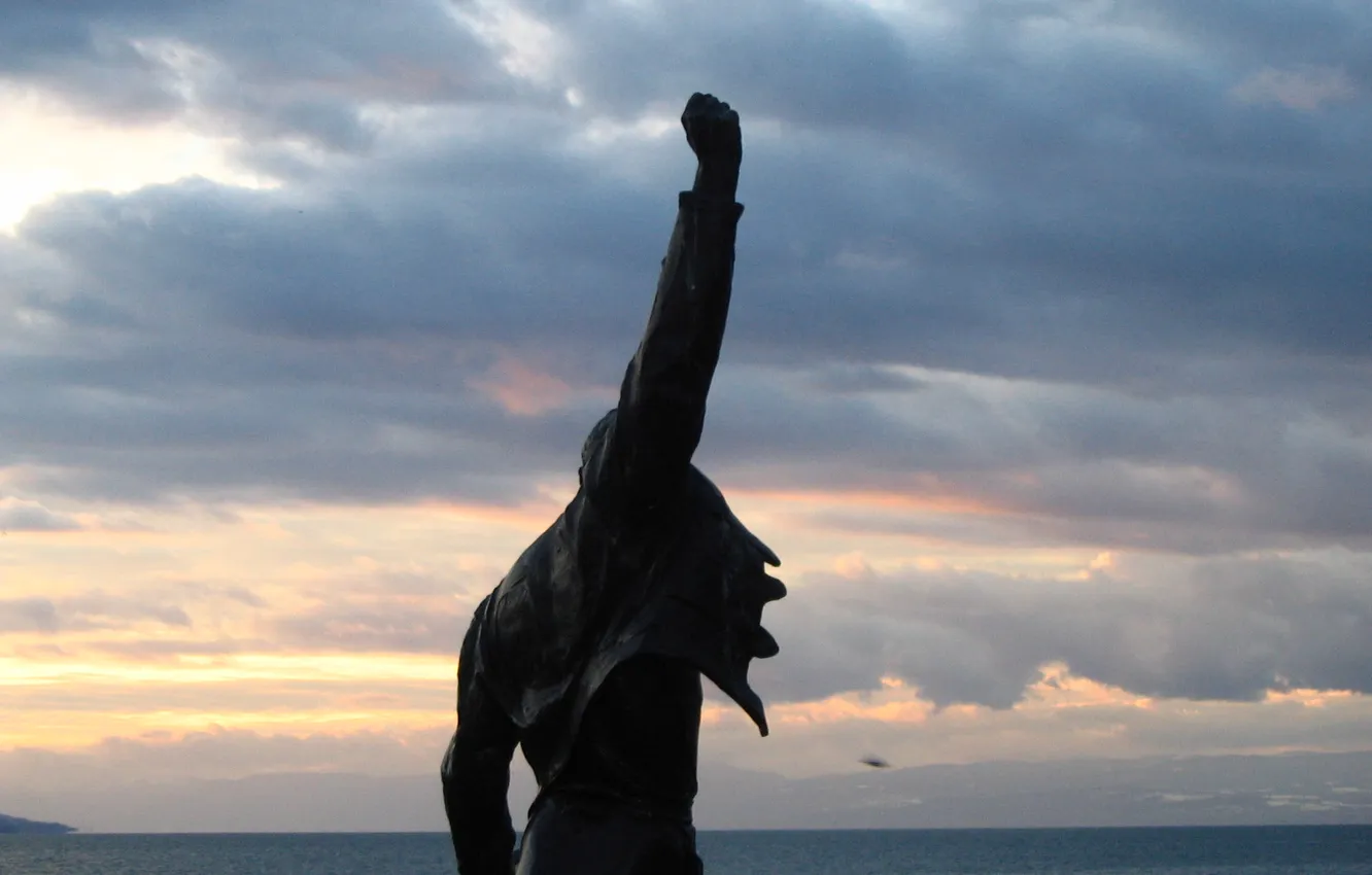 Фото обои lake, Freddie Mercury, statue, Montreux