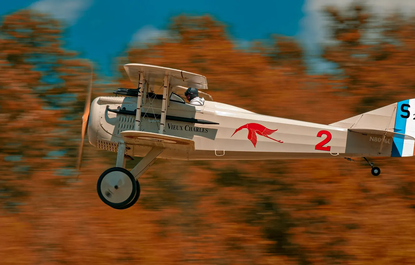 Фото обои самолёт, французский, одноместный истребитель, Spad VII, 1916