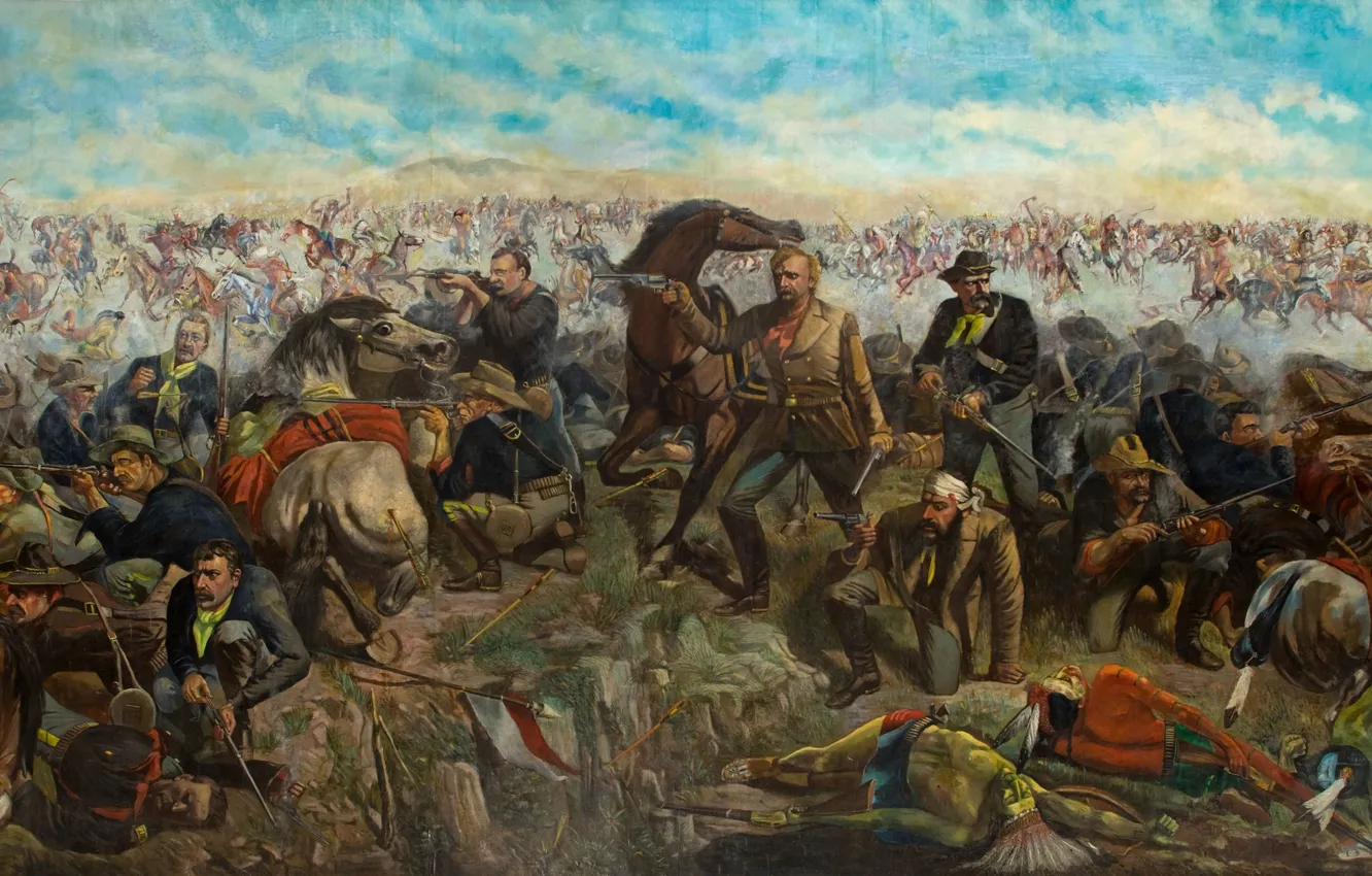 Фото обои painting, картина, живопись, Legends of The Wild West, Custer