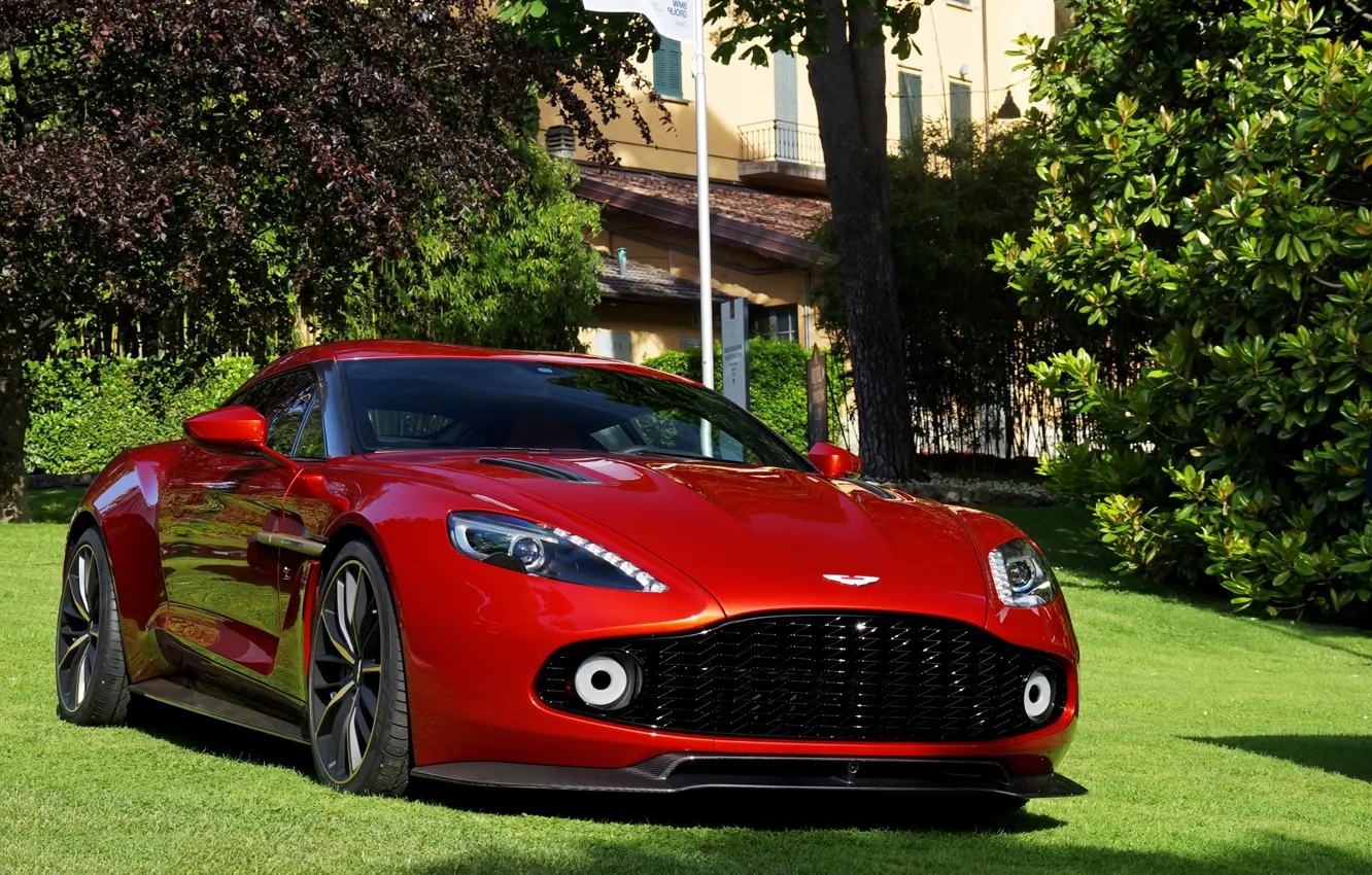 Фото обои Aston Martin, Red, Zagato, Vanquish