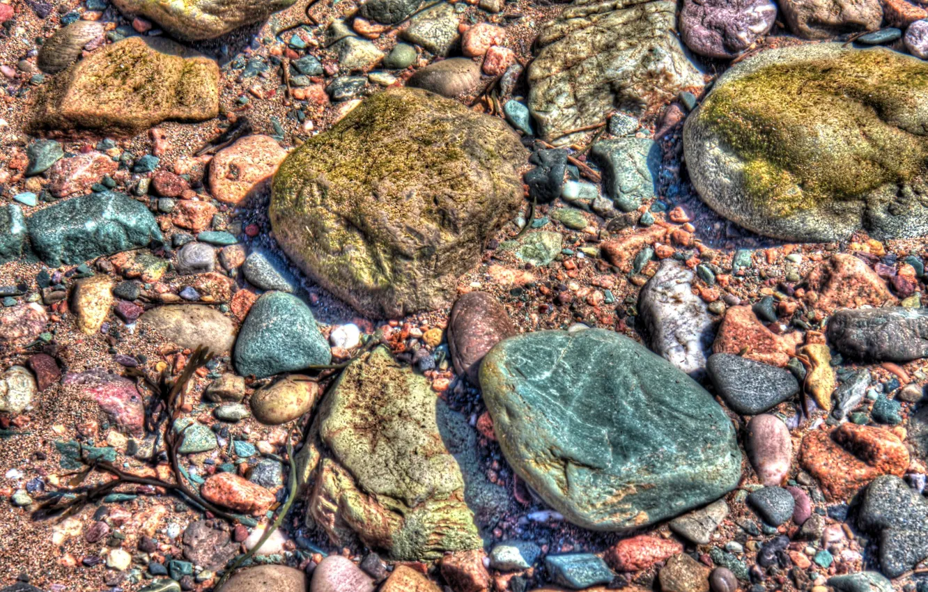 Фото обои камни, берег, цвет, hdr