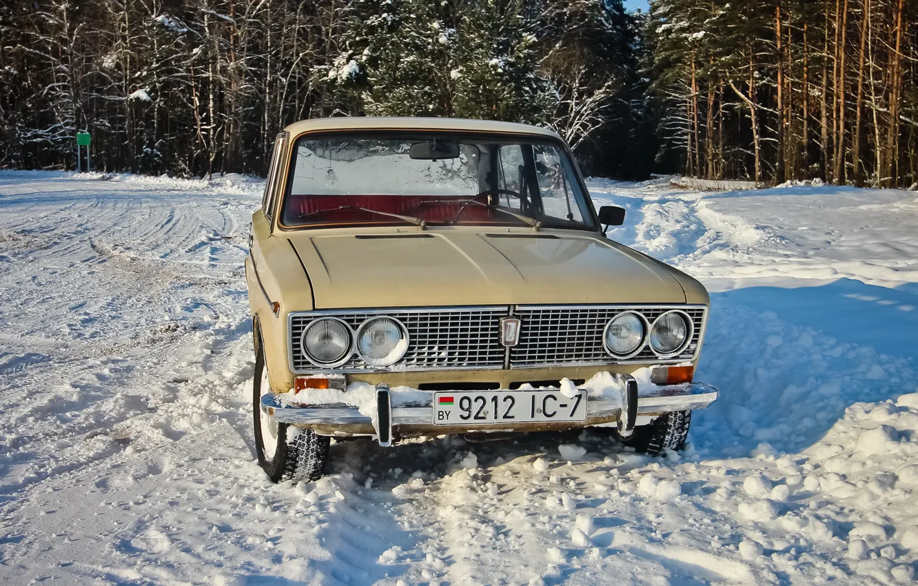 Фото обои зима, ретро, СССР, Lada, winter, ВАЗ, Жигули, ВАЗ 2103