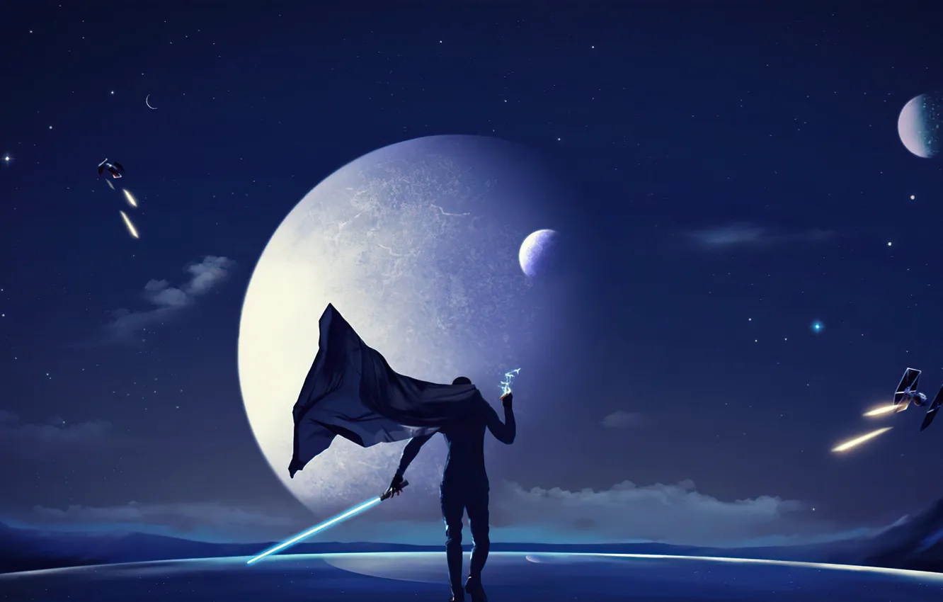 Фото обои fantasy, explorer, planets, Man