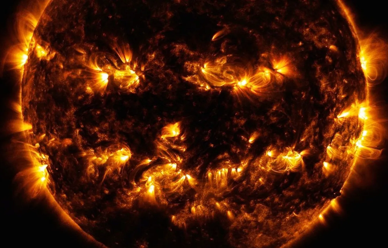 Фото обои космос, Солнце, space, NASA, Sun, вспышки, снимок НАСА, Обсерватория солнечной динамики
