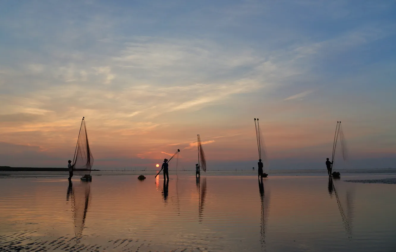 Фото обои wallpaper, coast, sunset, Vietnam, baclieu