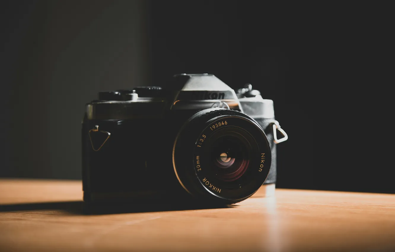 Фото обои Nikon, photography, camera, lens, numbers, closeup, technology, simple background
