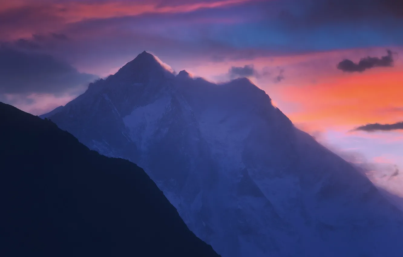 Фото обои снег, горы, ветер, Гималаи