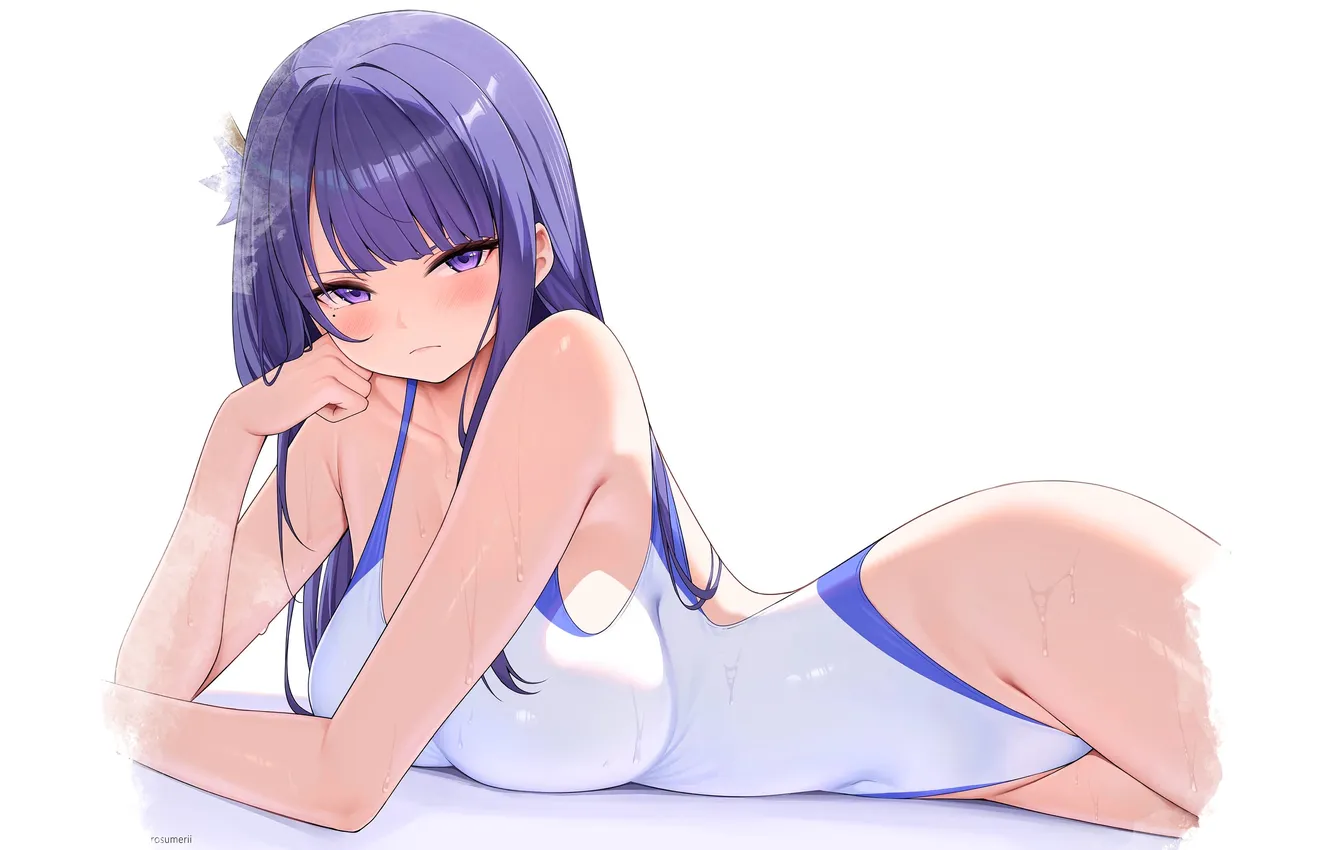 Фото обои kawaii, girl, hot, sexy, boobs, anime, pretty, purple