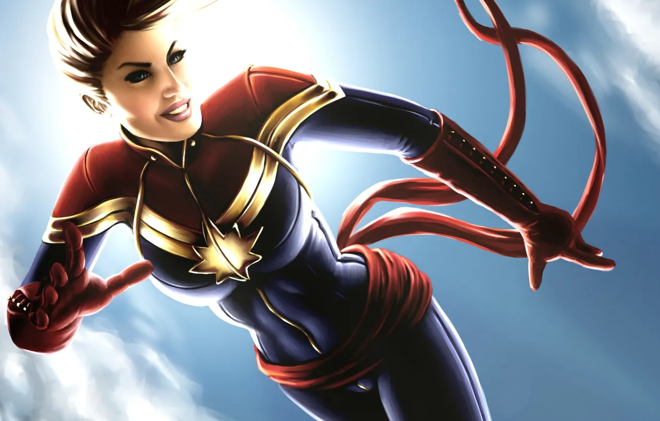 Фото обои девушка, супергерой, marvel comics, Carol Danvers, Captain Marvel