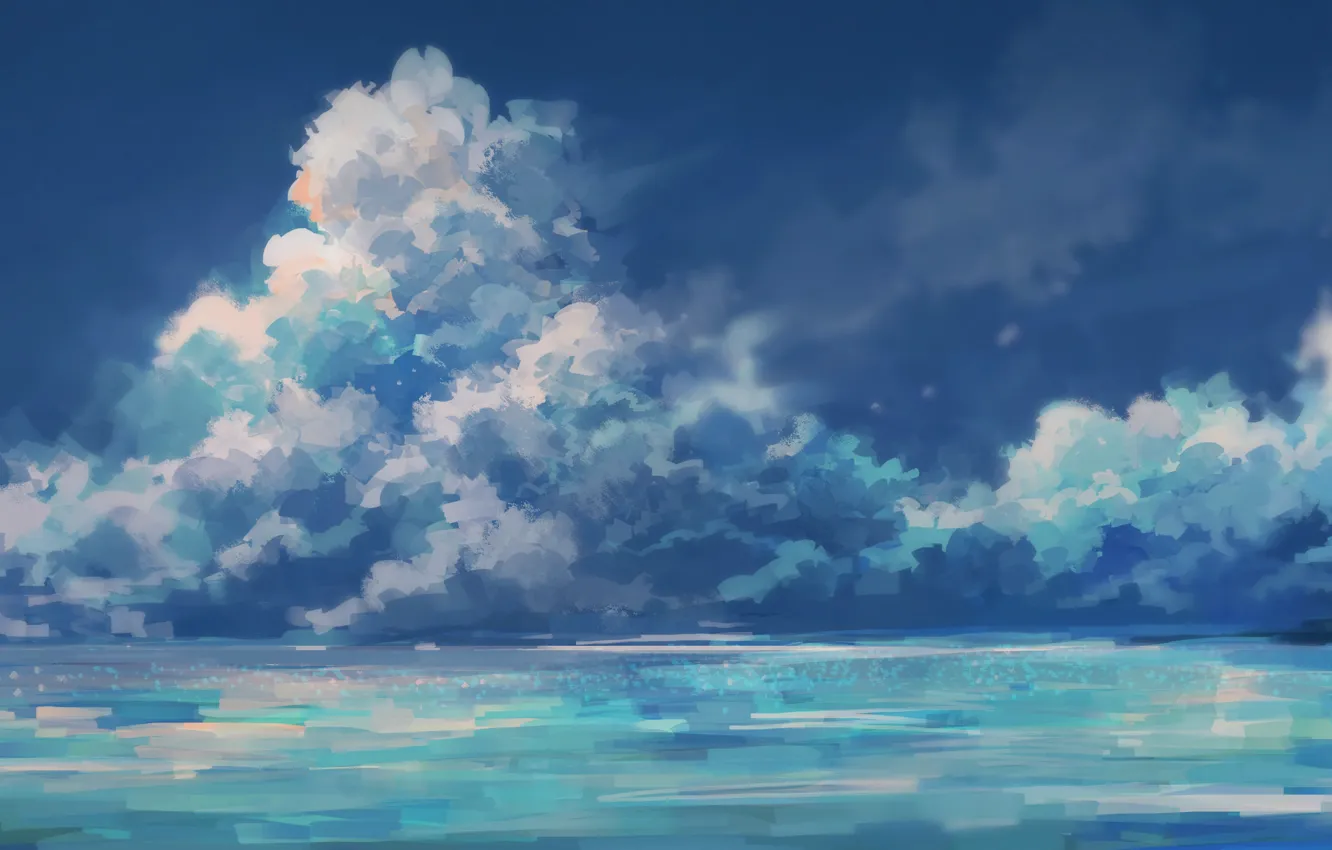 Фото обои море, небо, облака, by Axle