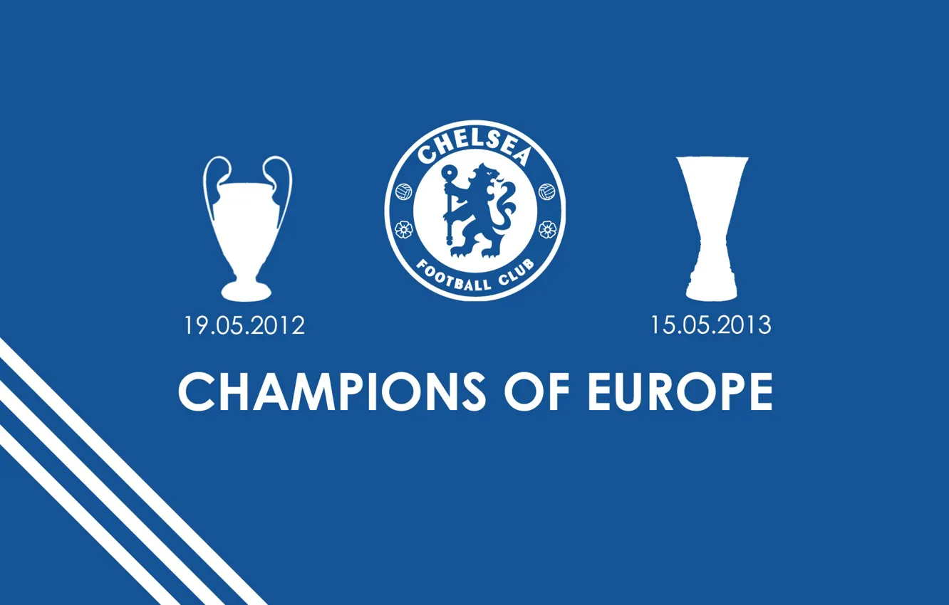 Фото обои wallpaper, football, England, Chelsea FC, champions of Europe