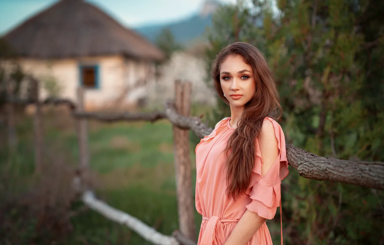 Фото обои взгляд, девушка, боке, Vika, Evgeniy Vigurskiy
