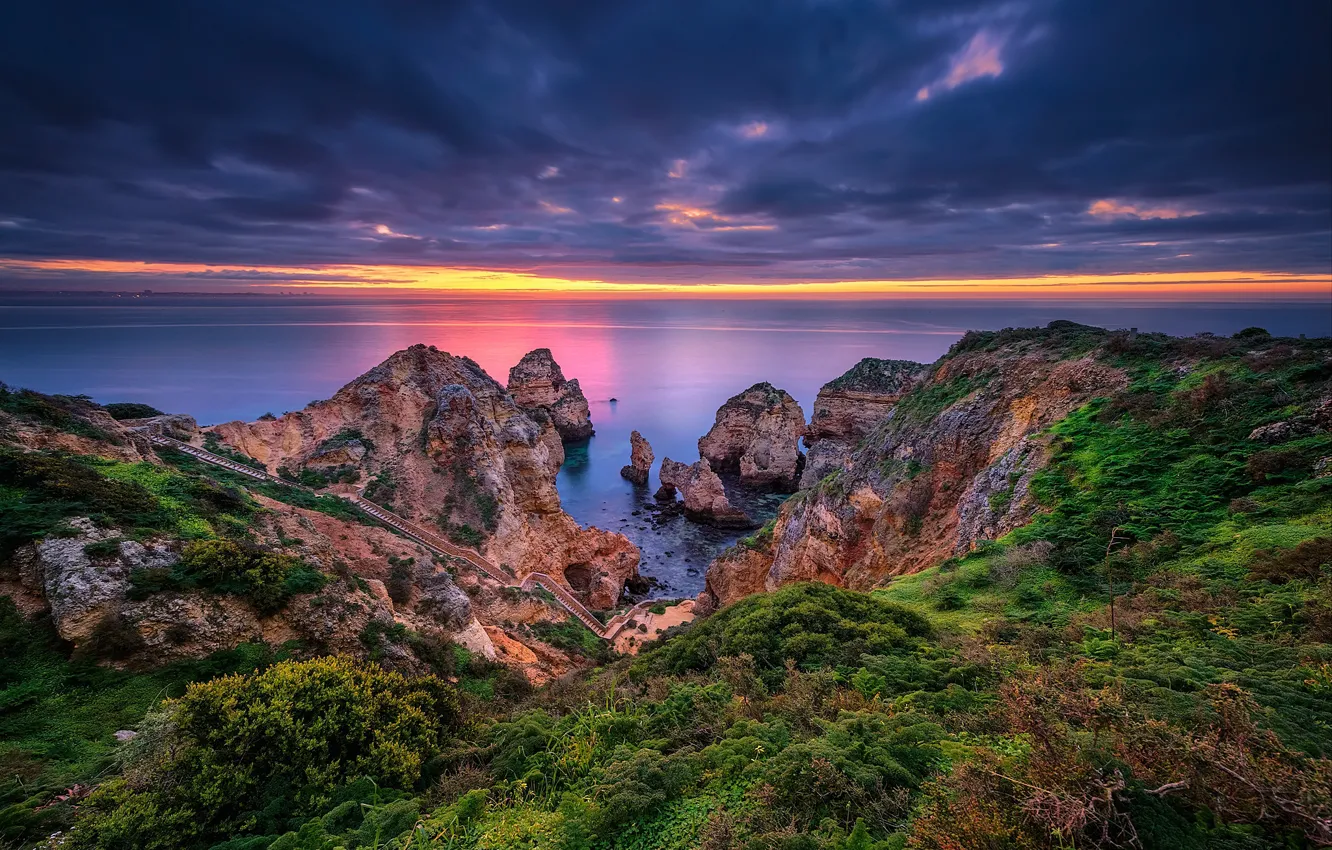 Фото обои побережье, Португалия, Portugal, Algarve, Ponta da Piedade, Lagos
