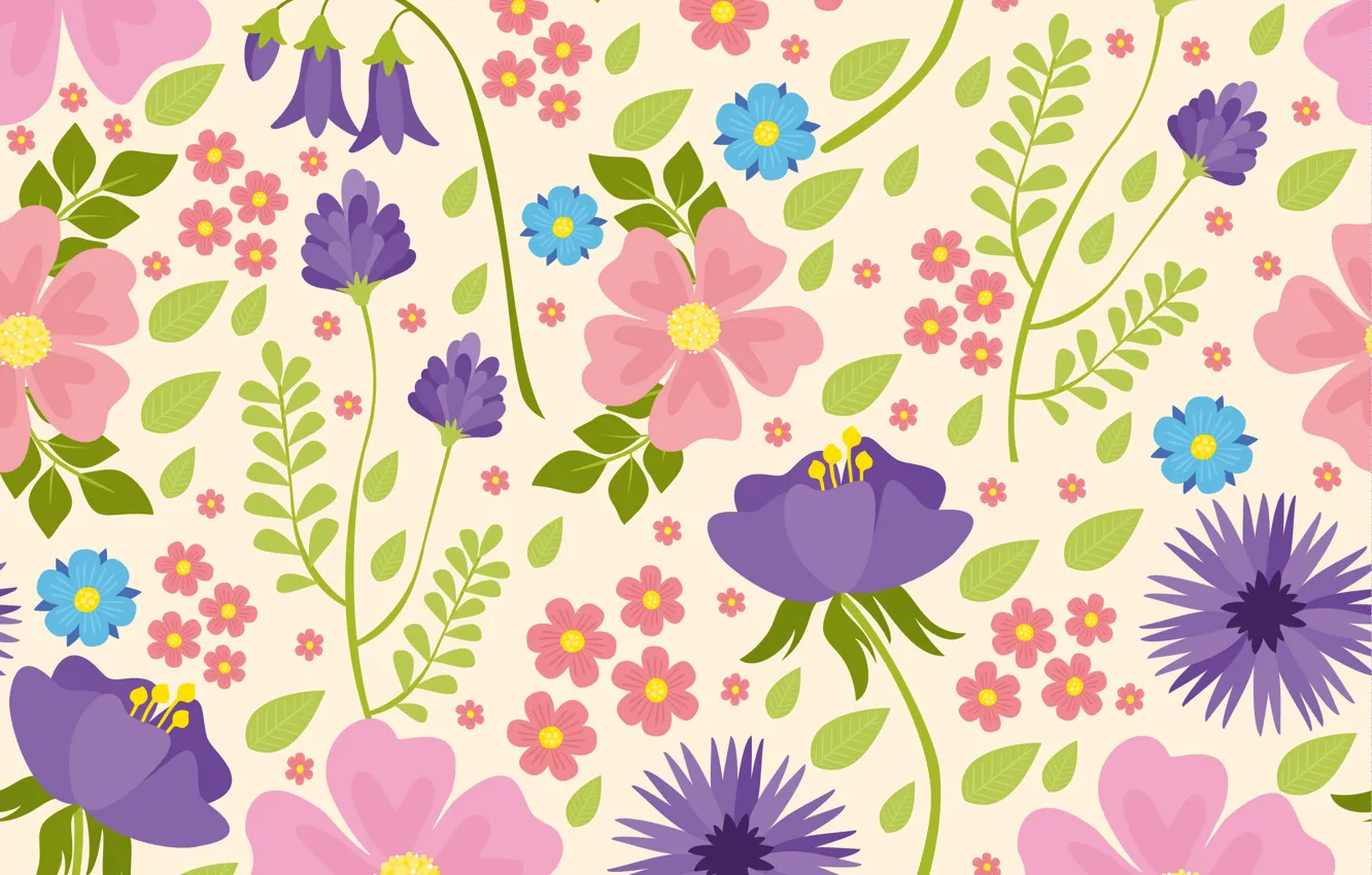 Фото обои цветы, текстура, pink, flowers, pattern, purple, seamless