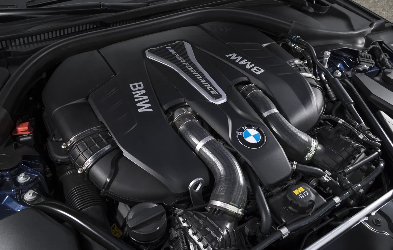Фото обои двигатель, BMW, 5er, под капотом, 2017, 5-series, G30, M550i xDrive