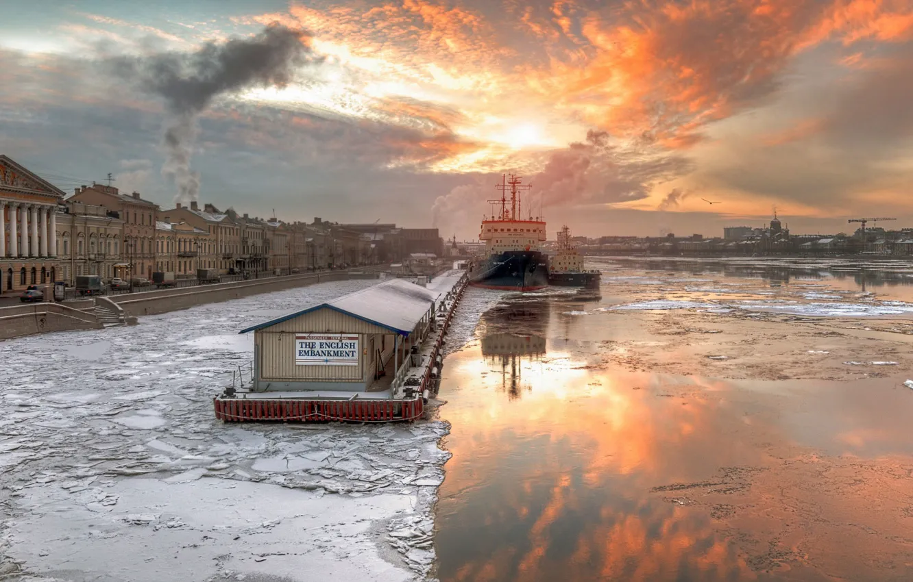 Фото обои зима, мороз, Санкт-Петербург