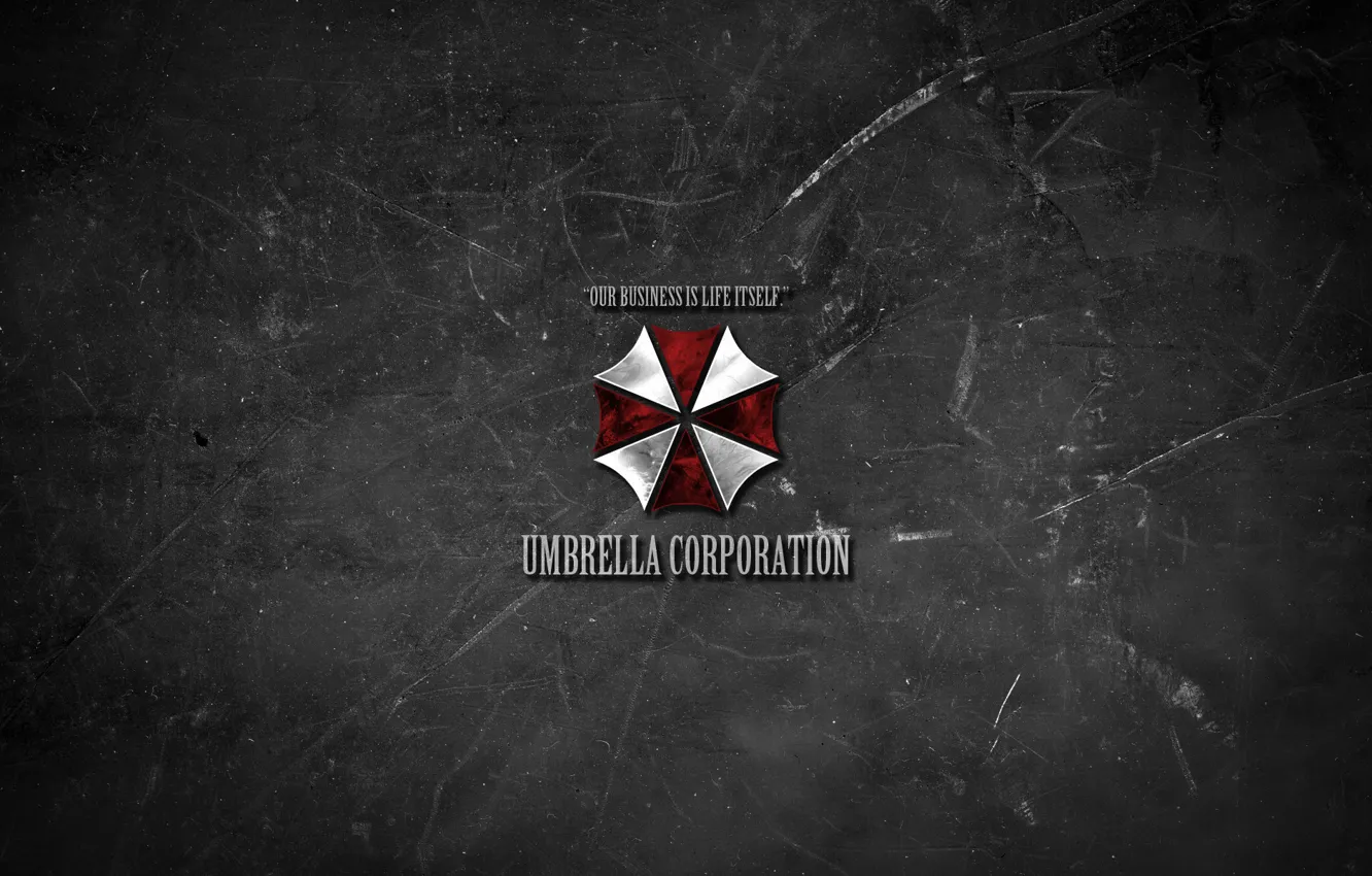Фото обои минимализм, текстура, зонт, Logo, Обитель зла, Resident Evil, Umbrella, слоган