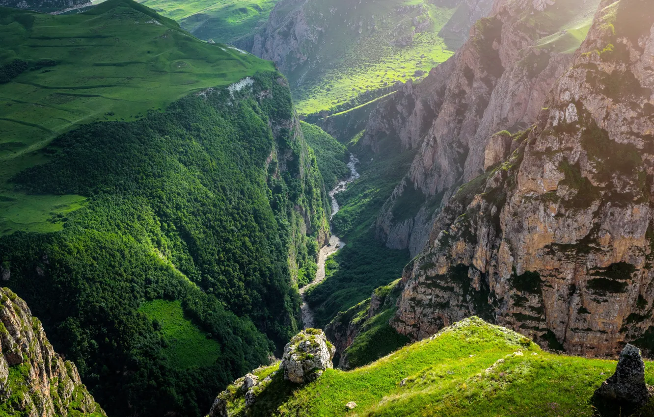 Фото обои горы, каньон, Азербайджан