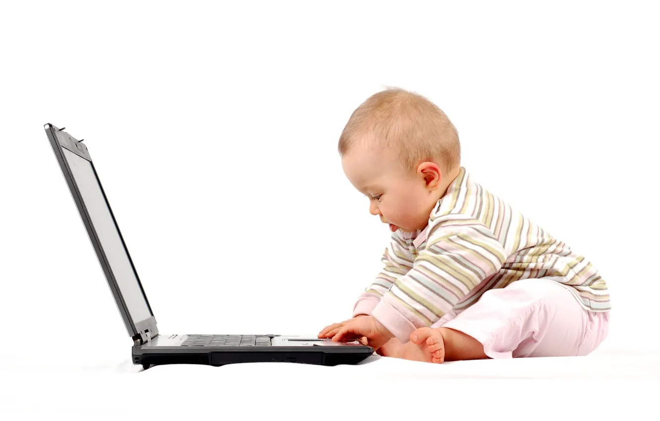 Фото обои компьютер, дети, технологии, малыш