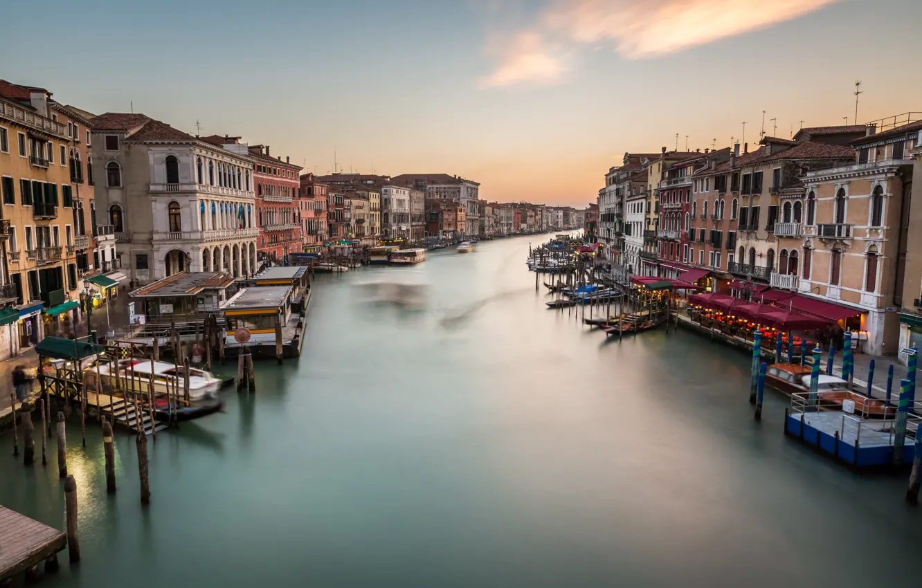 Фото обои Италия, Венеция, канал, Italy, Venice, cityscape, Panorama, channel