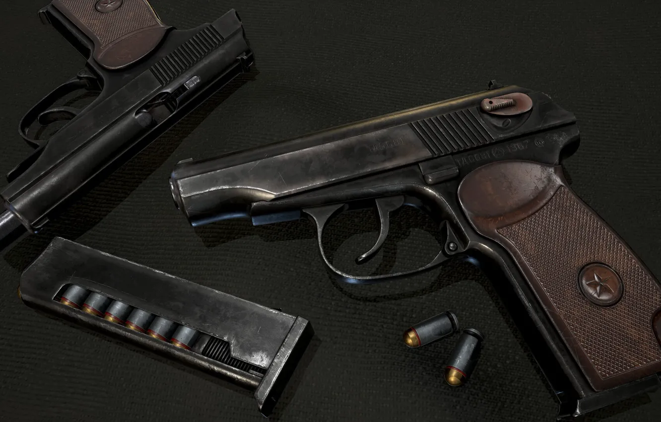 Фото обои пистолет, gun, render, Рендеринг, макаров, пистолет макарова, makarov