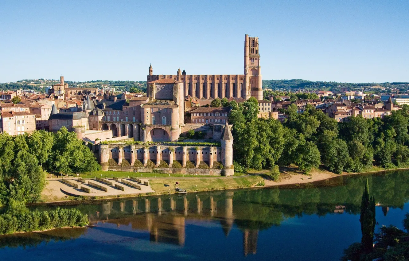 Фото обои Франция, France, старый город, Tarn, Альби, Albi Old Town, The Cathedral Basilica of Saint Cecilia …