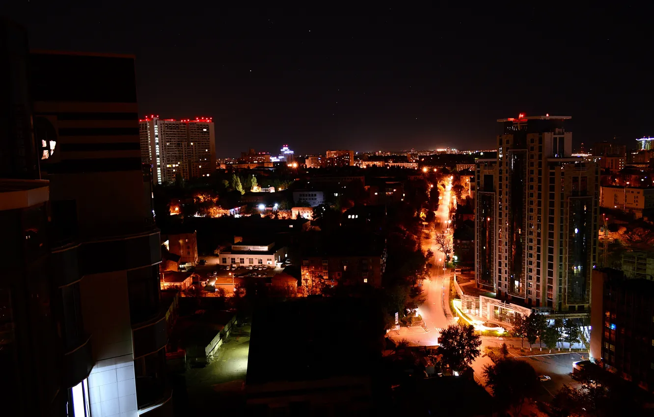 Фото обои ночь, город, Киев