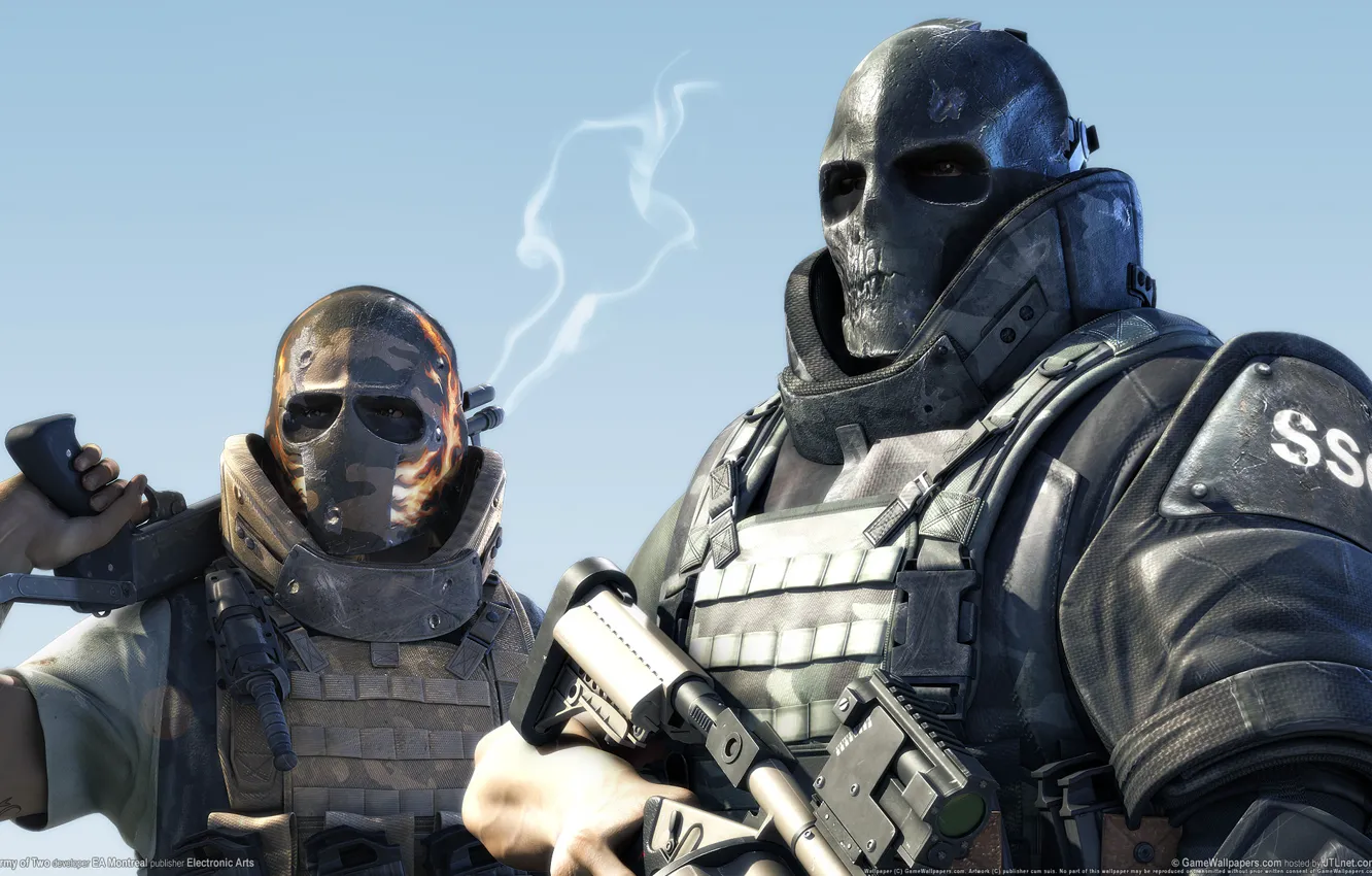 Фото обои солдаты, маски, army of two