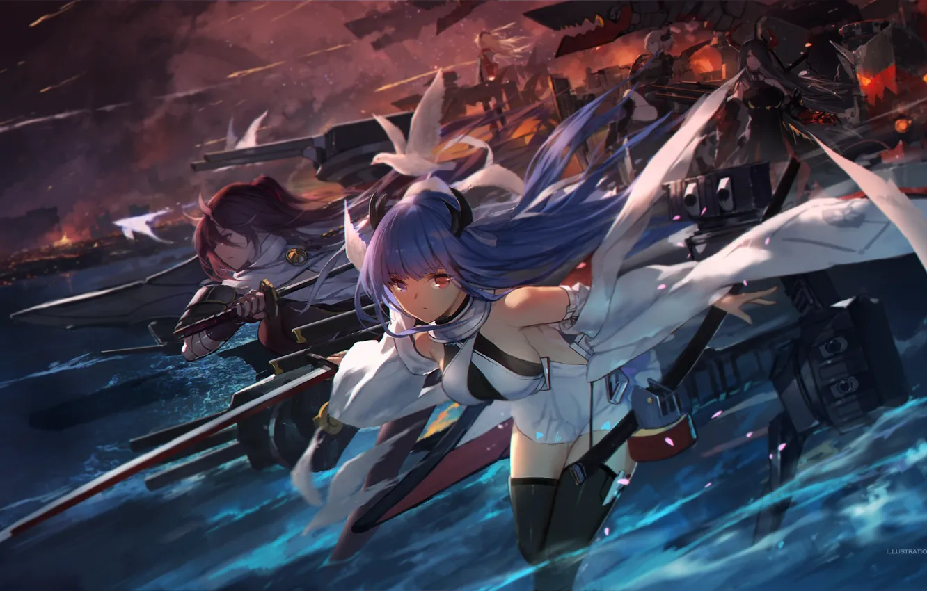 Фото обои Девушки, Оружие, Персонажи, Azur Lane