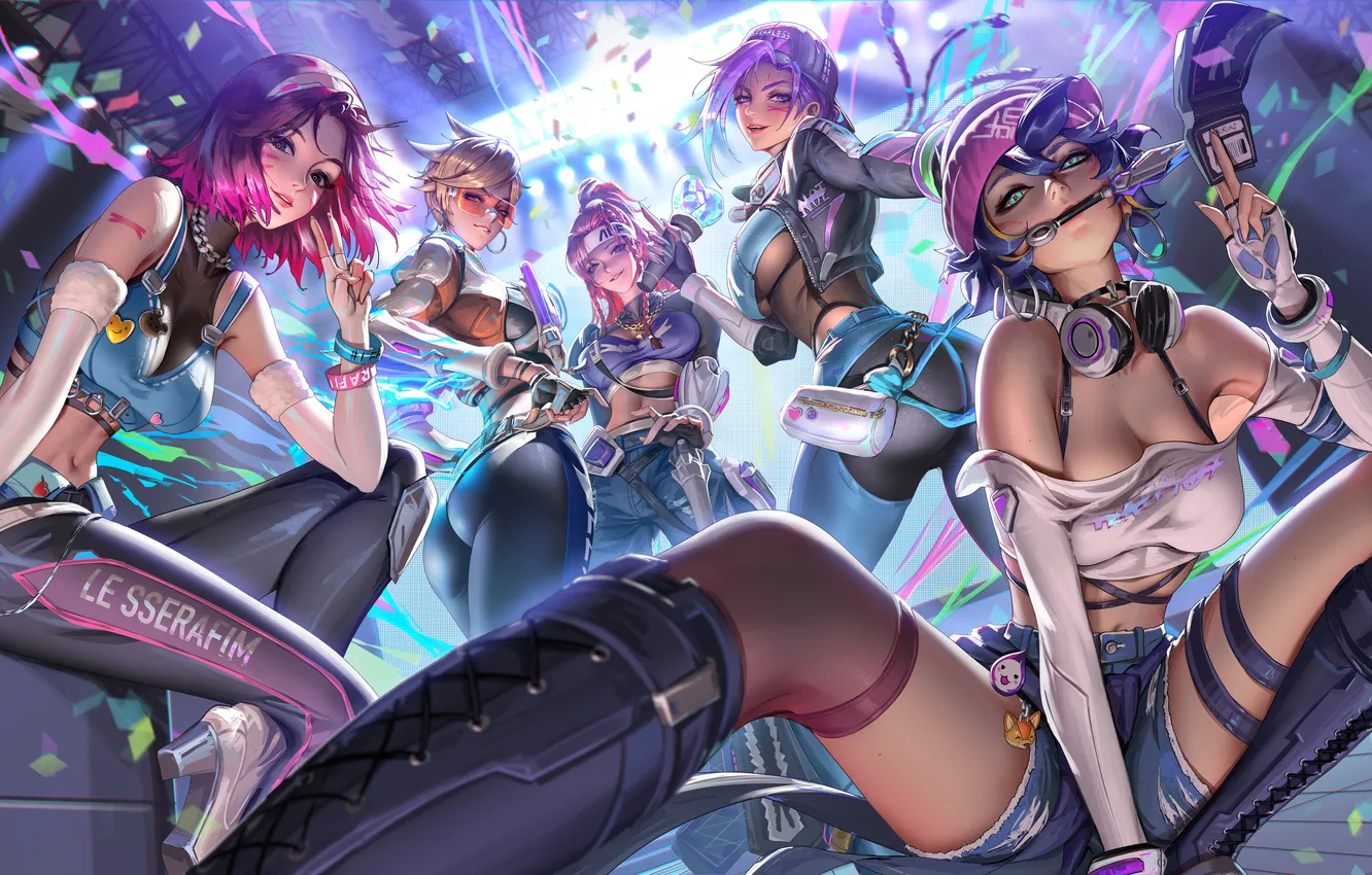 Фото обои Blizzard, Overwatch, tracer, Brigitte, D.Va, Sombra, Liang Xing, Kiriko