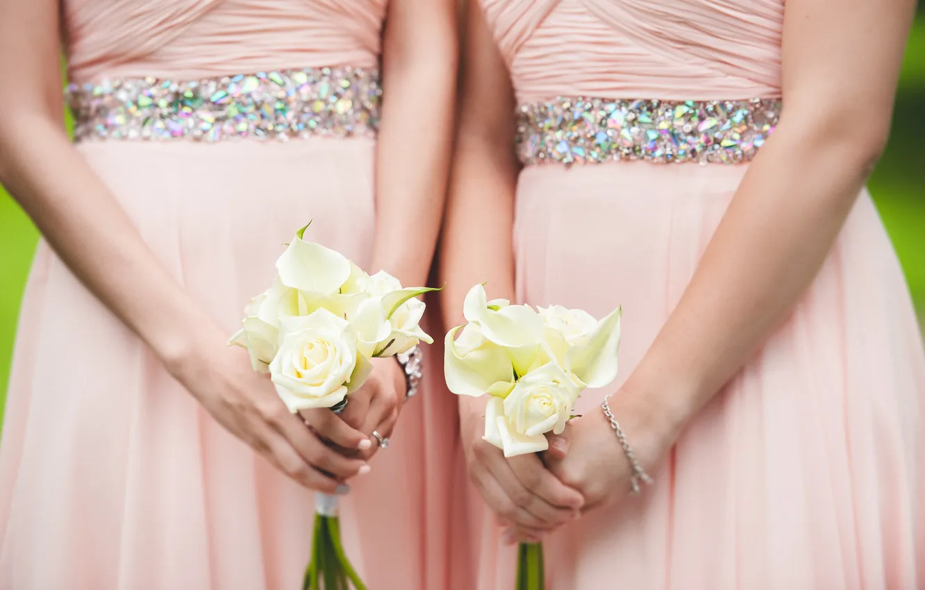 Фото обои цветы, букеты, подружки невесты