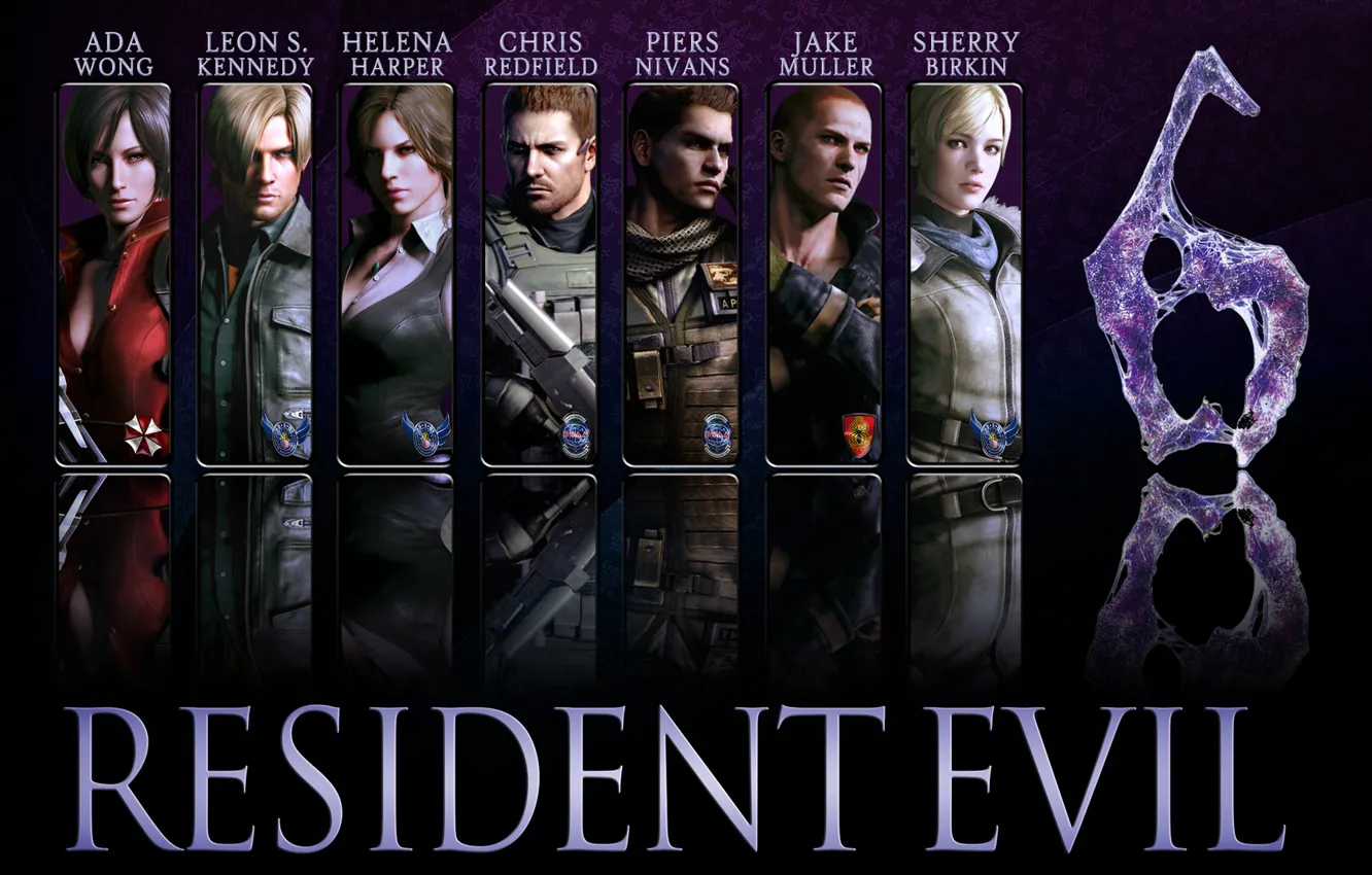 Фото обои game, Resident Evil, Resident Evil 6, Leon Scott Kennedy, Helena Harper, Chris Redfield, Jake, Sherry …