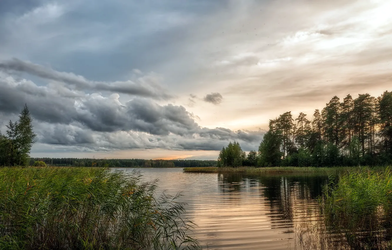 Фото обои небо, пейзаж, озеро