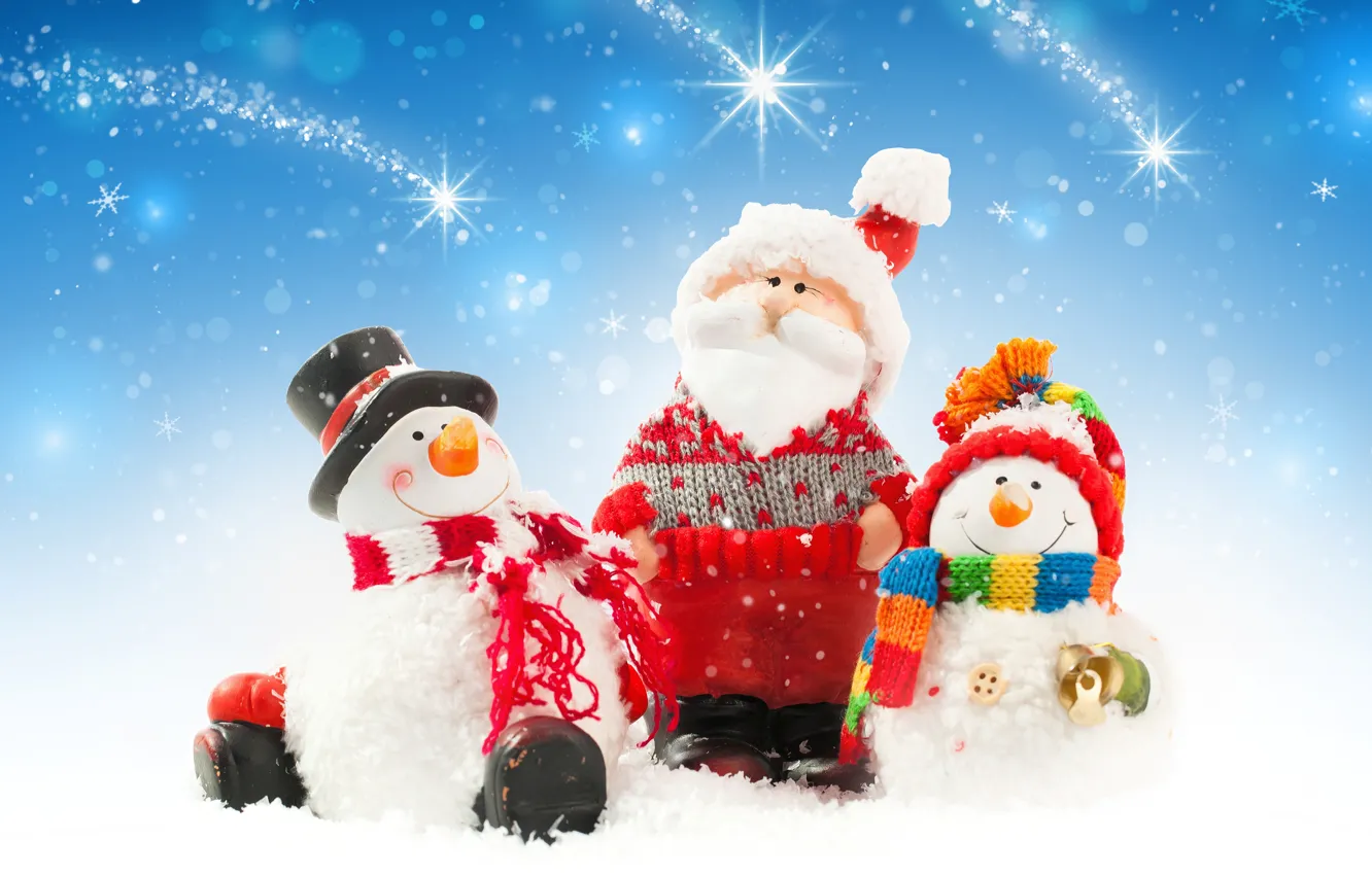 Фото обои снег, Новый Год, Рождество, снеговик, christmas, new year, winter, snow