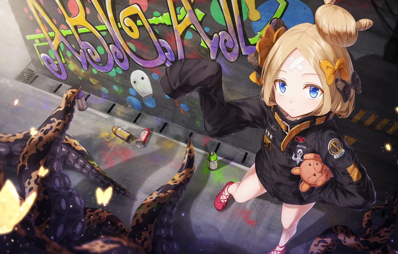 Фото обои граффити, девочка, Fate / Grand Order, щюпальцы, Судьба великая кампания