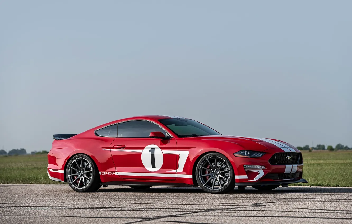 Фото обои Mustang, Ford, red, Hennessey, Hennessey Ford Mustang Heritage Edition