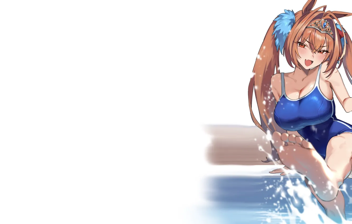 Фото обои girl, hot, sexy, wet, pool, boobs, sexy girl, anime