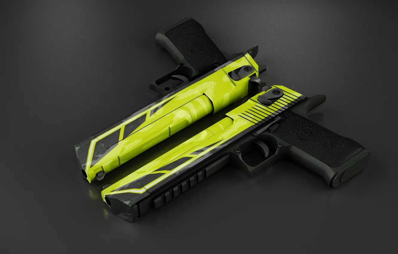 Фото обои render, Desert Eagle, cs go, Workshop, custom paint job, serix, Два Пистолета