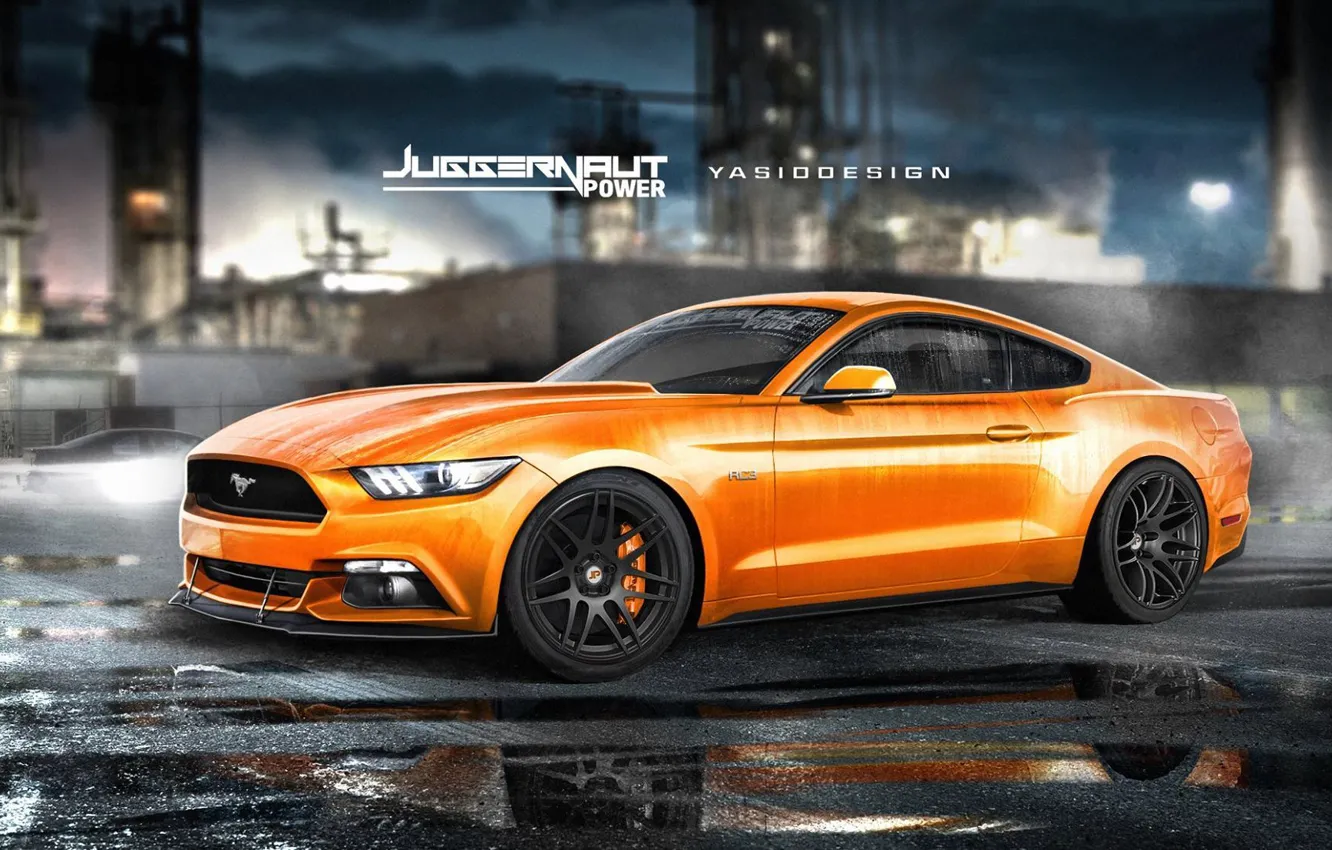 Фото обои Mustang, Ford, power, Juggernaut, yasiddesign
