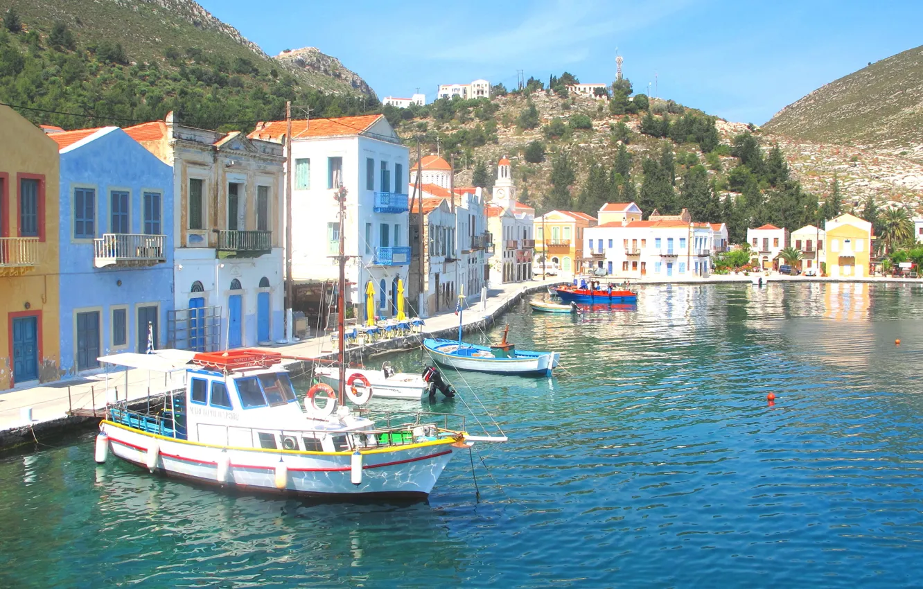 Фото обои view, harbor, Greece, Kastellorizo