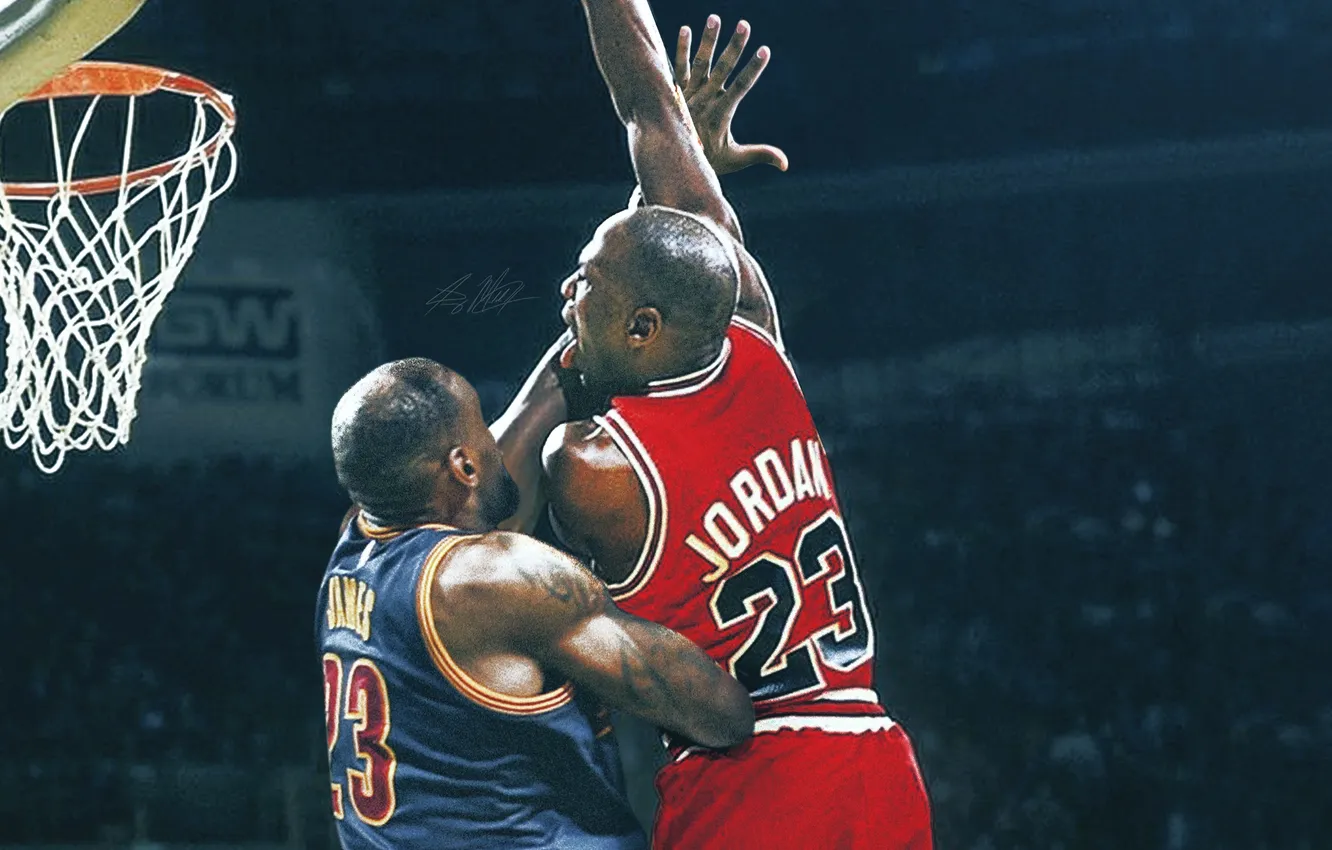 Фото обои Michael Jordan, basketball, NBA, LeBron James