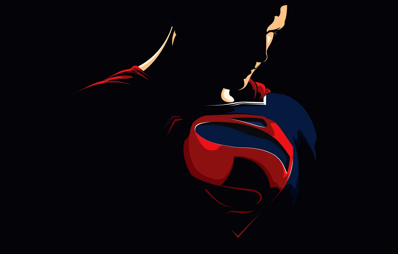 Фото обои вектор, костюм, Супермен, черный фон, комикс, Superman, Clark Kent