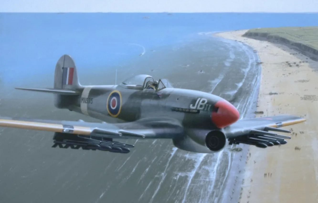 Фото обои war, art, ww2, Typhoon, Utah Beach