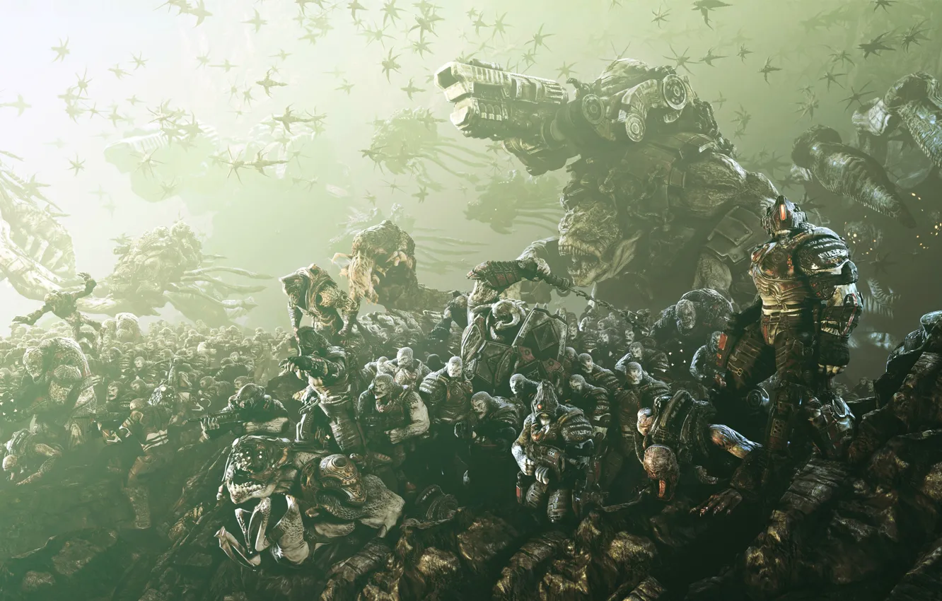 Фото обои армия, саранча, Gears of War