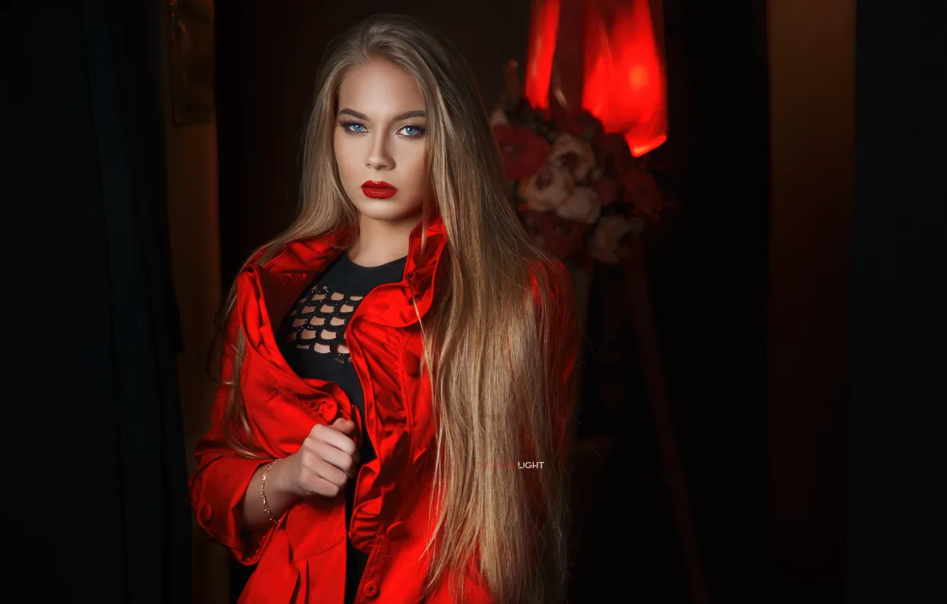 Фото обои взгляд, Девушка, макияж, блондинка, Alexander Drobkov-Light, Лилия Беспалая